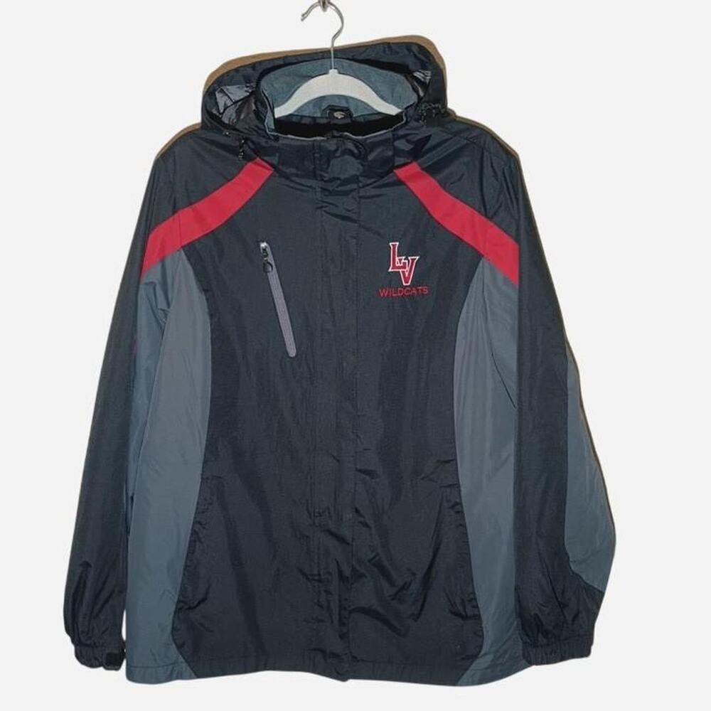 Port Authority Windbreaker Jacket Black and Red size L